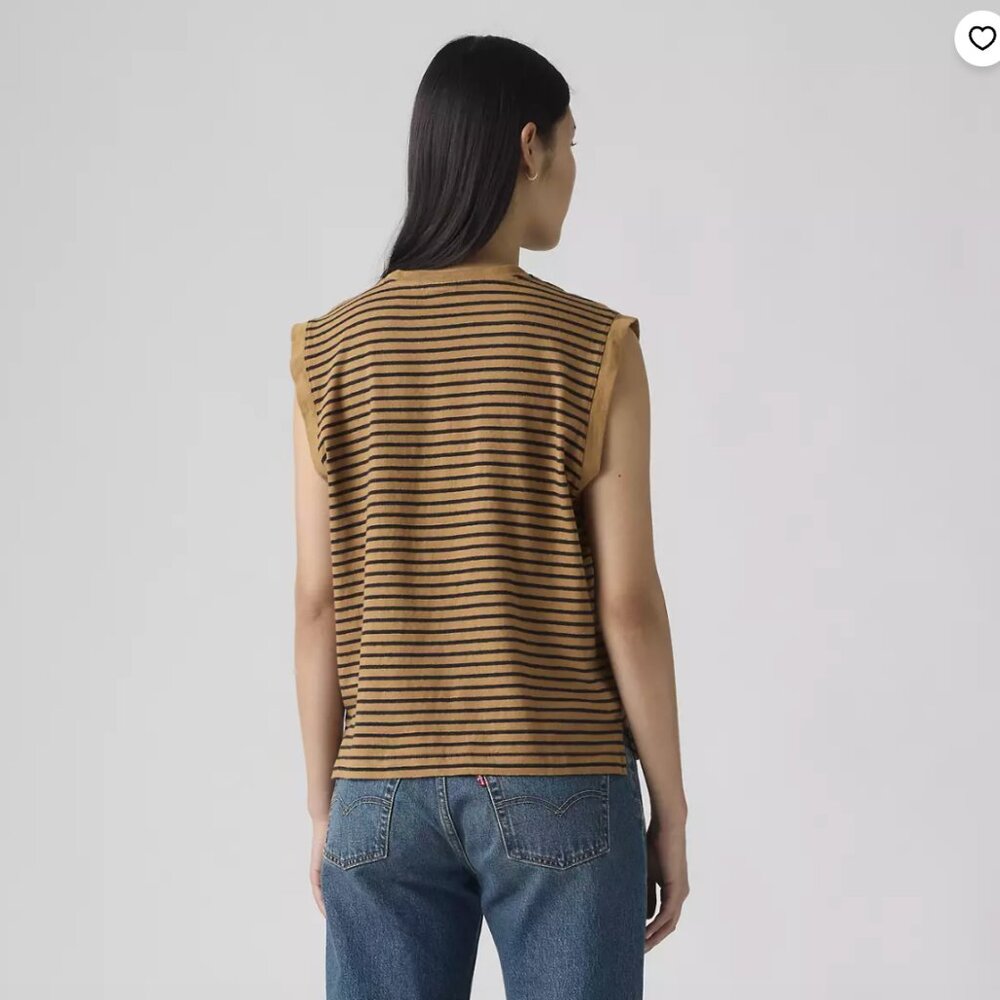 Levi's boxy tank in tobacco stripe NWT - Picture 2 of 7